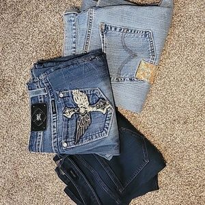 Lot of 3 denim jeans. Various styles all size 12.